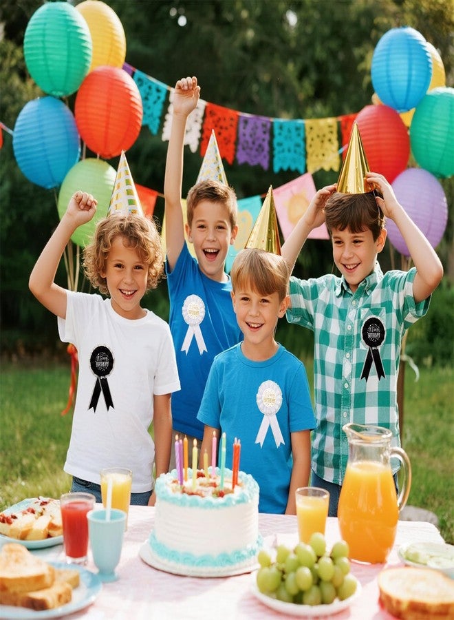 ECNHIVE 2PCS It's My Birthday Pin & Ribbon Set - Black & White Birthday Badge with Festive Ribbon for Girls, Boys, Women, Men | Happy Birthday Pin - Image 4